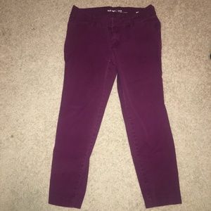 Dark Plum Mid-Rise Pixie Ankle Pants